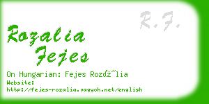 rozalia fejes business card